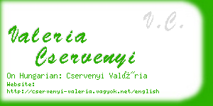 valeria cservenyi business card